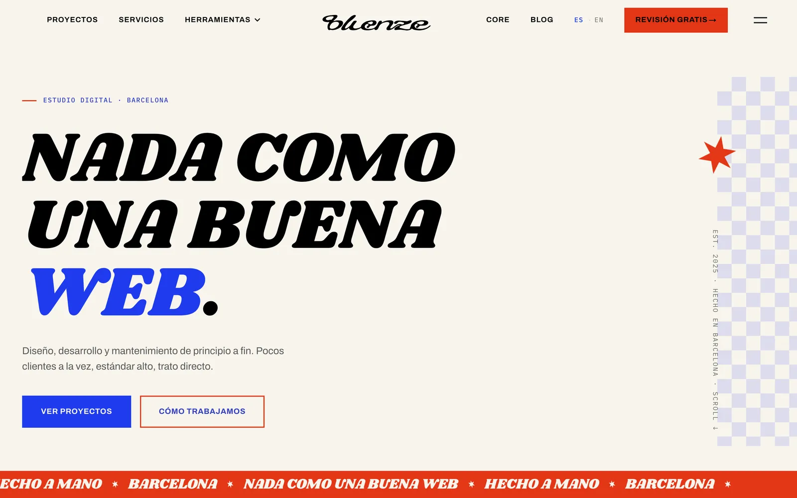 Captura de bluenze.com: La portada