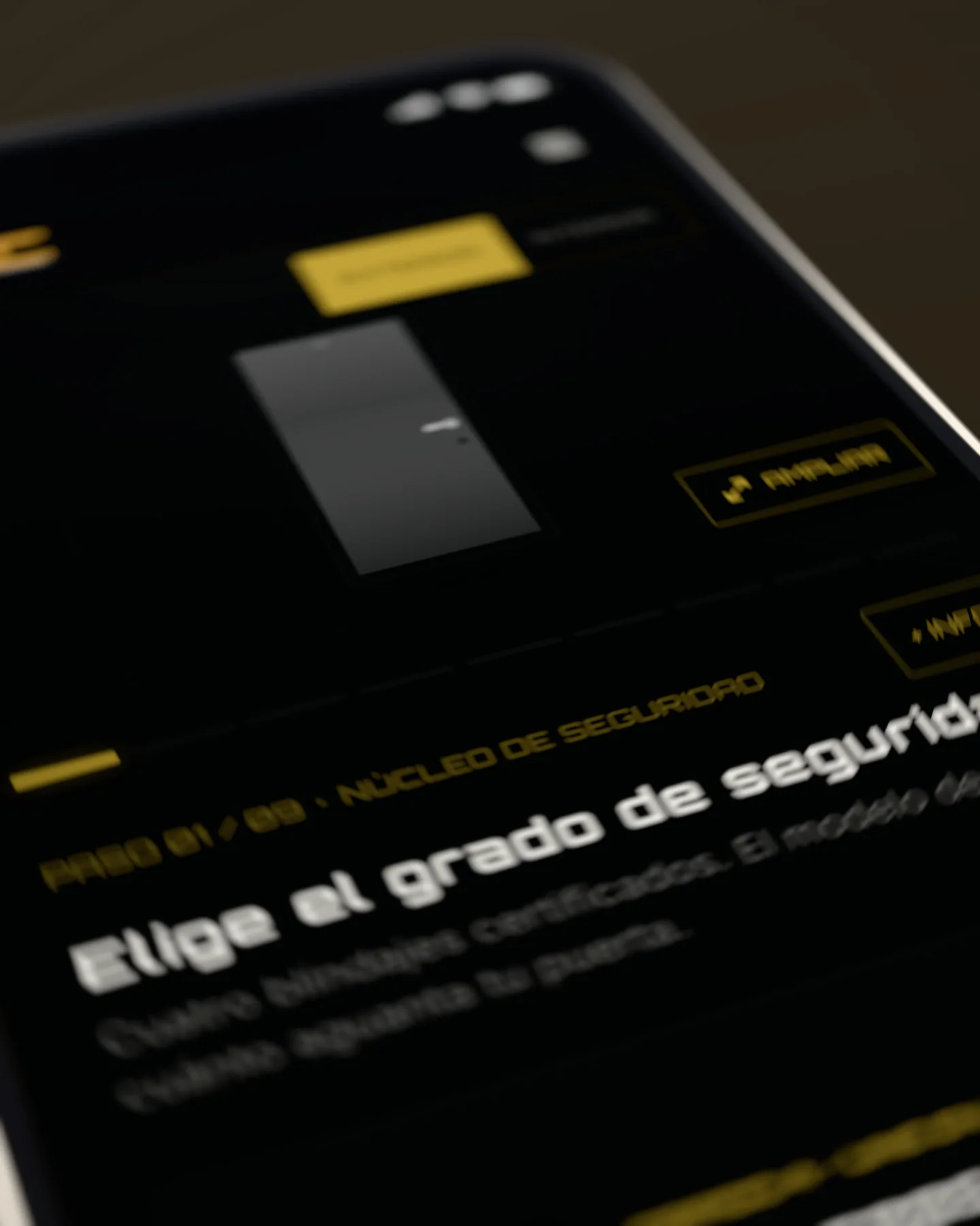 Primer plano de la web de GRIC en el móvil