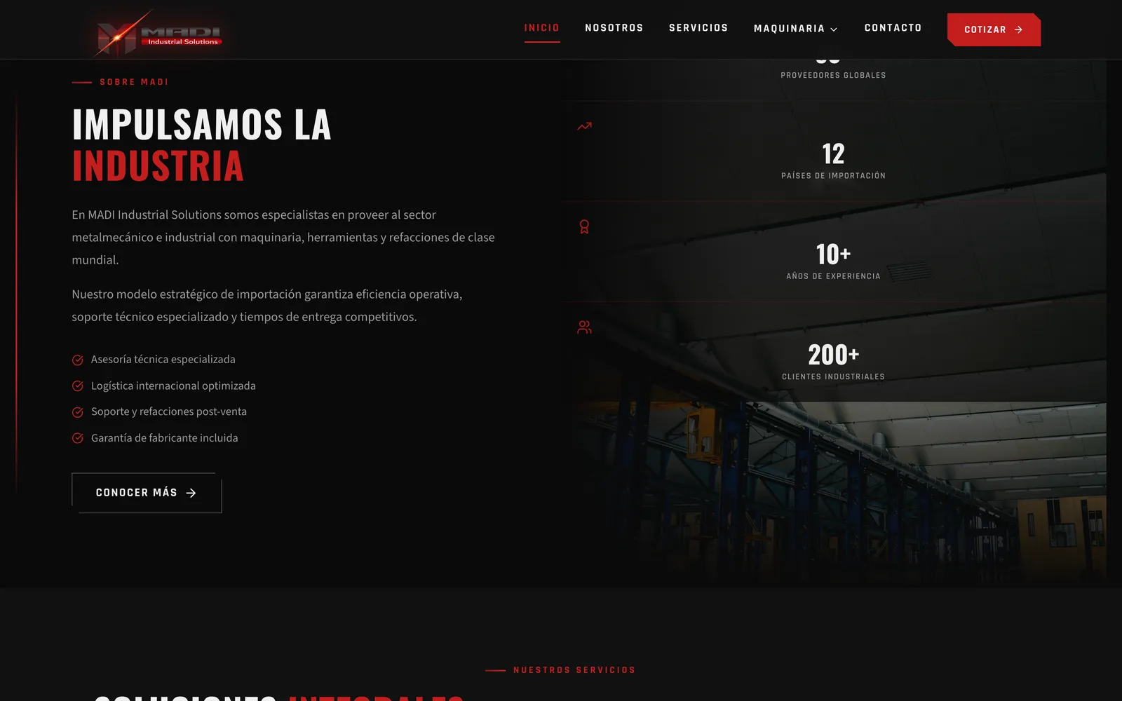 Captura de madi-industrial.com: Las cifras de MADI