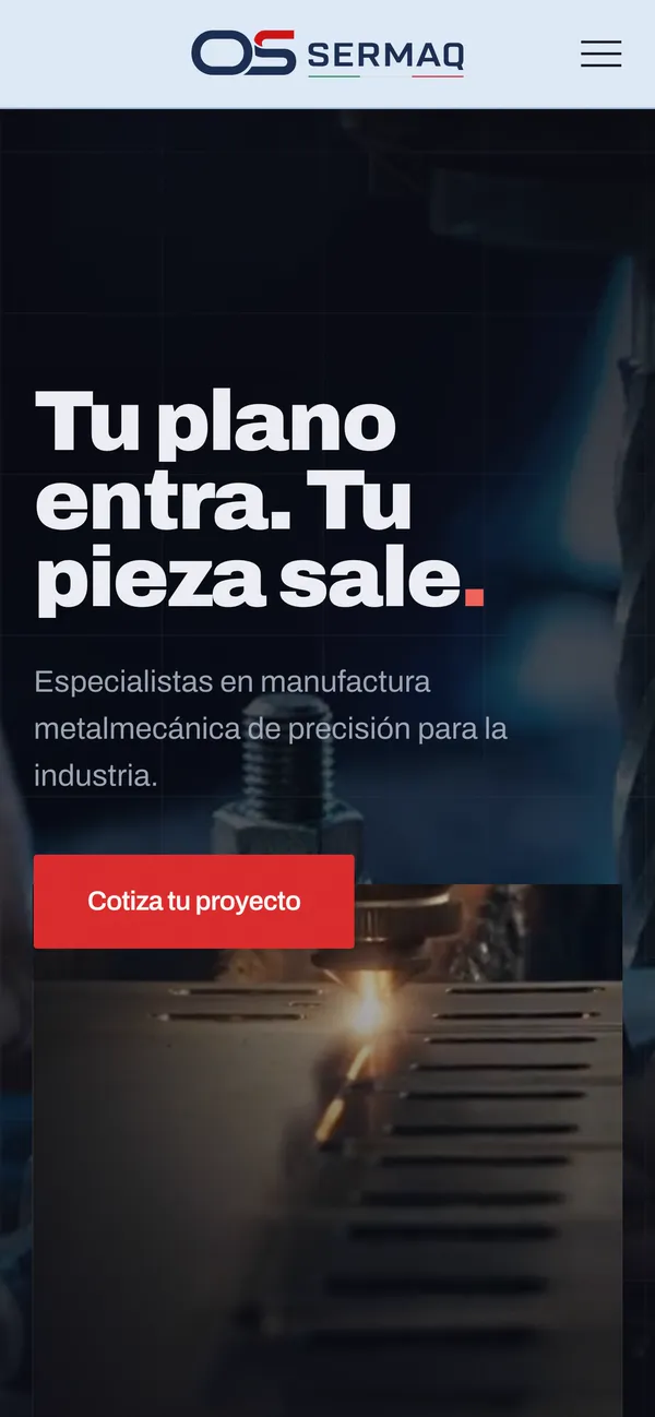 La web de OS SERMAQ en el móvil