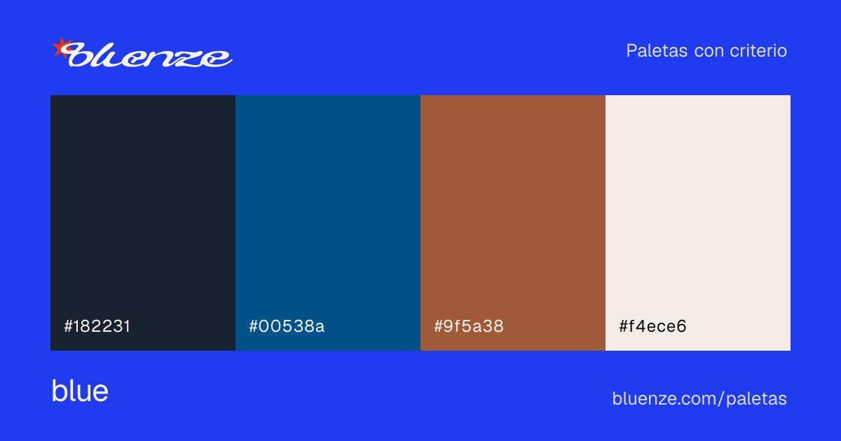 Colour palette blue, with its hex codes
