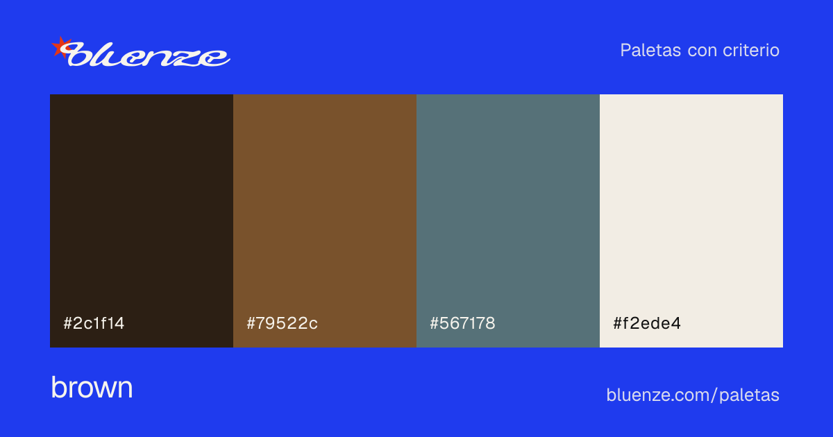 Colour palette brown, with its hex codes