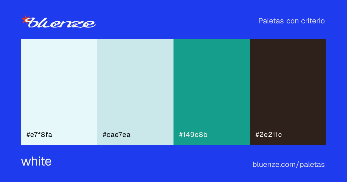 Colour palette white, with its hex codes