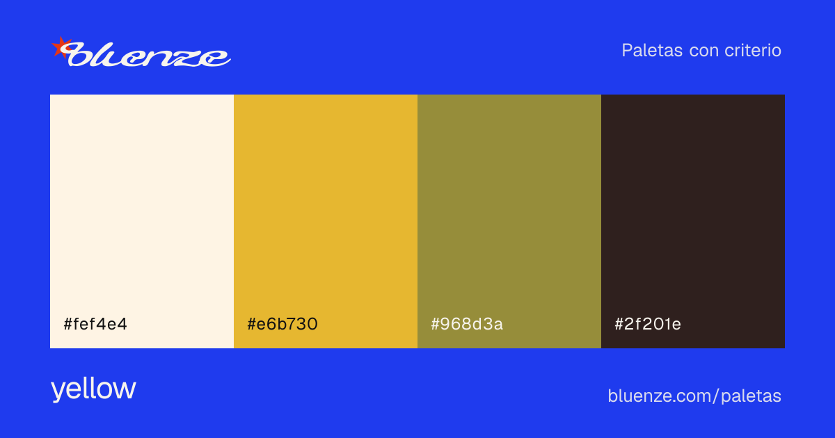 Colour palette yellow, with its hex codes