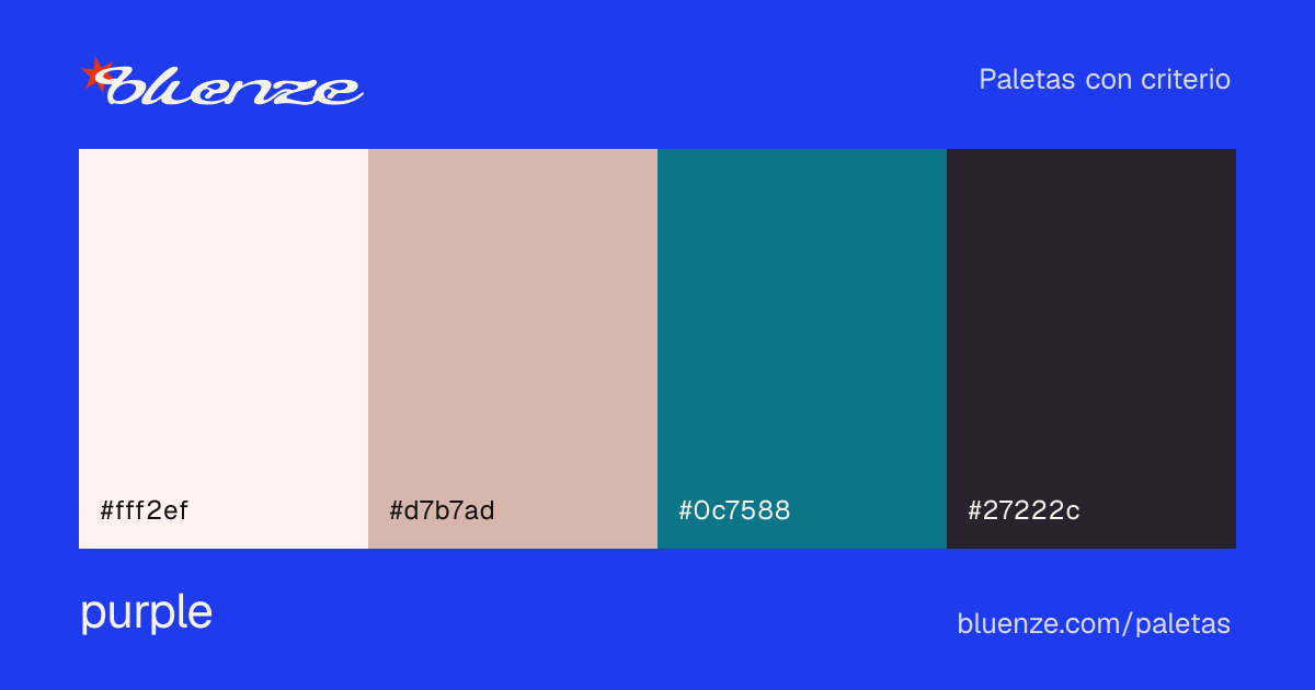 Colour palette purple, with its hex codes
