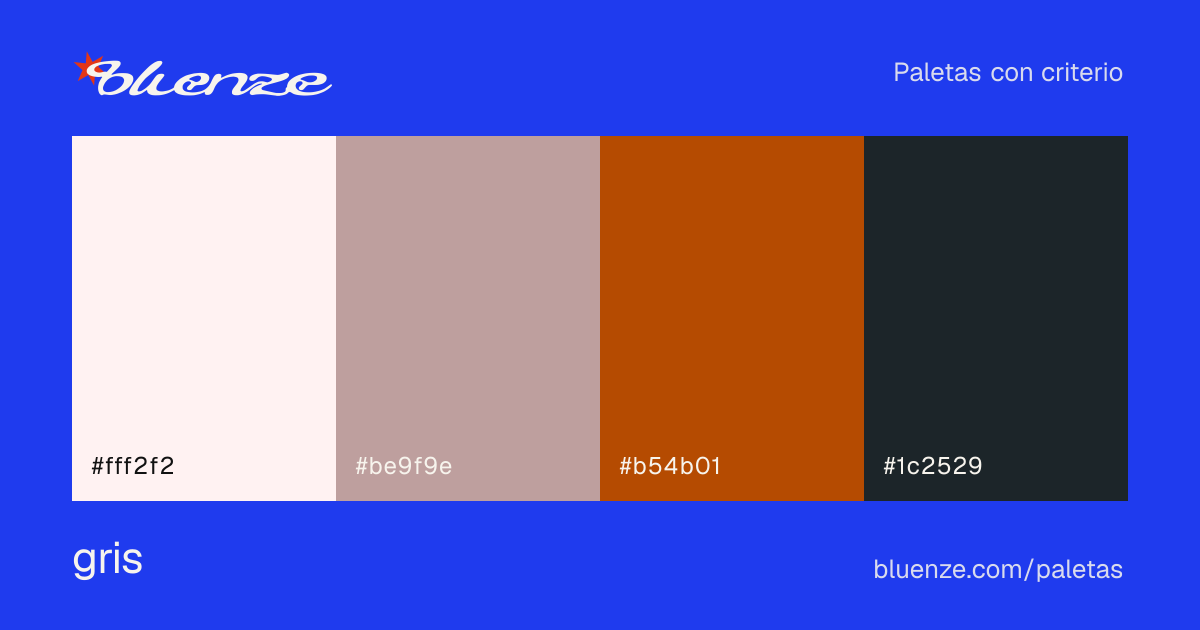 Paleta de colores gris, con sus códigos hex